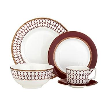 Imagem de Conjunto de louça de porcelana Bone China, conjunto de jantar elegante, serviço para 4. pratos de jantar, pratos de sopa, pratos planos