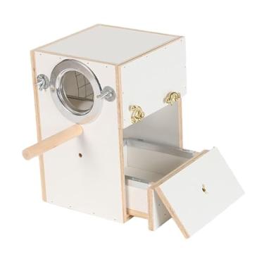 Imagem de Bothyi Caixa de Nidificação para Periquitos, Caixa de Criação de Pássaros com Gaveta, Casa de Acasalamento de Papagaios, Gaiola para Agapornis, Papagaios, Pe, 18x18x25 cm