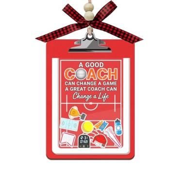 Imagem de Enfeite de agitação de apreciação do treinador de lacrosse - Prancheta esportiva 3 camadas de madeira e acrílico para presente - Um bom treinador pode mudar um enfeite de jogo - Presente de