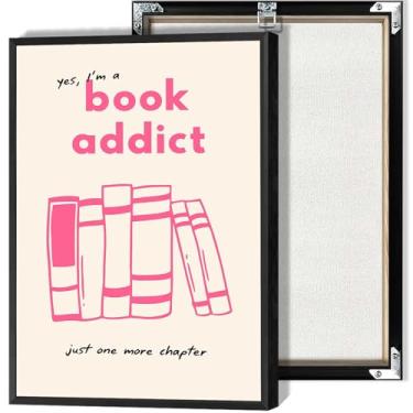 Imagem de Book Addict Posters Reading Lover Canvas Wall Art Impressões inspiradoras educacionais para sala de estar quarto decoração de parede de casa 30 x 40 cm sem moldura