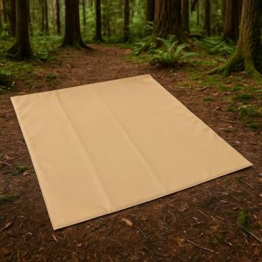 Imagem de Manta Impermeável Dobrável | Ideal para Trekking, Camping, Trilha, Moto Camping e Aventura Outdoor 135x135cm(Bege)