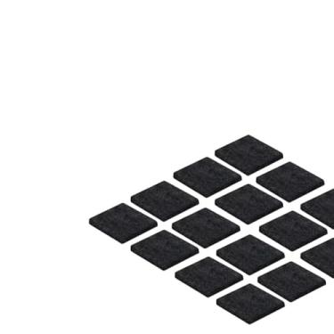 Imagem de Kit 24 Protetor Feltro Auto Adesivo Redondo 2,5cm Móveis Pé Cadeira Mesa (Preto, quadrado)