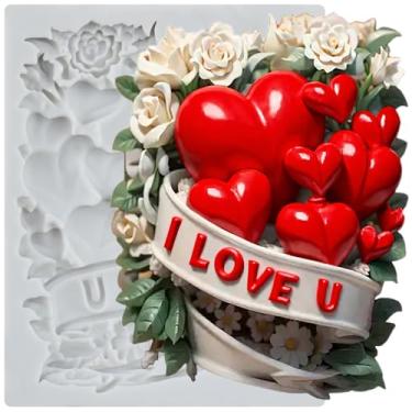 Imagem de MYPRACS Molde de silicone Love Flower Fondant para decoração de bolos de açúcar, topo de cupcake, pasta de goma de chocolate, argila de polímero