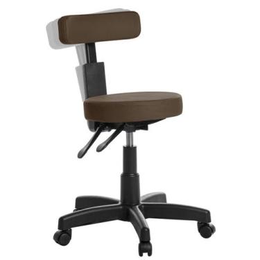 Imagem de Cadeira Mocho Ergonômica Estética Odontologia Marrom RV - Goldflex