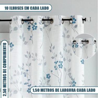 Imagem de Cortina Para Sala E Quarto De 250X300Cm Com Almofada - Casa Comum