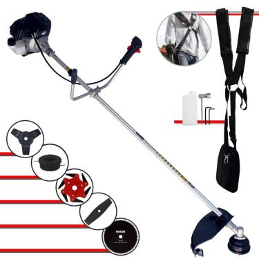 Imagem de Roçadeira Lateral RT43LB25A Toyama À Gasolina 43cc 1,7HP 10.000rpm Com Carretel Nylon + Faca 2 Pontas + Faca 3 Pontas + Faca 6 Pontas + Faca 80 Dentes