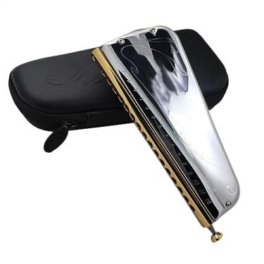 Imagem de Gaita cromática Tremolo 16 furos 64 notas ABS pente faixa tonal C3-D7 instrumentos de gaita