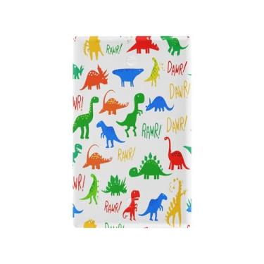 Imagem de SEHANY Capa de placa de parede com interruptor de luz engraçada de dinossauro, tamanho padrão e à prova de calor, placas decorativas para decoração de escritório doméstico (11,5 cm x 7 cm)