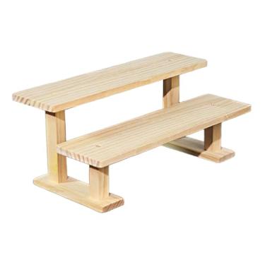 Imagem de IEUDNS Suporte de exibição de figuras, organizador de perfumes, suporte para cupcakes, expositor de madeira para colecionáveis, 2 Nível 30cm