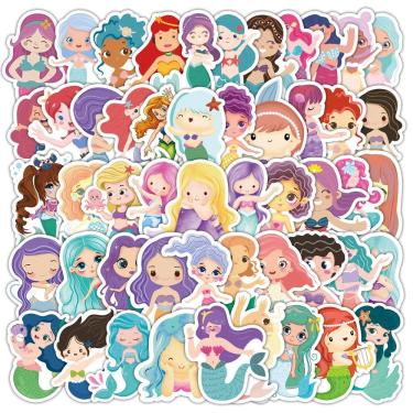 Imagem de Adesivos Mermaids Waterproof Vinyl Anime 60 unidades/lote 5-7 cm