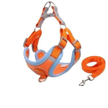 Imagem de Coleira Peitoral Cachorro Filhote ou Fêmea, Coleira Tipo Colete Para Pet Pequenos E Médios(laranja,M 3-6.5kg)