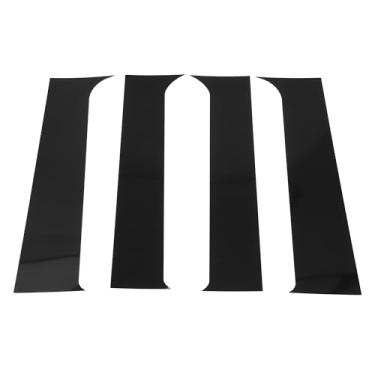 Imagem de Motoforti Adesivo de guarnição de janela de pilar de porta anti-arranhões Postes de porta externa capa externa para Ford F-250 1999-2014 preto