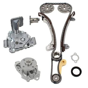 Imagem de CNS Kit de corrente de distribuição, conjunto de bomba de água e conjunto de bomba de óleo compatível com 01-10 TOYOTA/SCION 2.4L (2362cc) DOHC L4 16V Engine Code "2AZFE"
