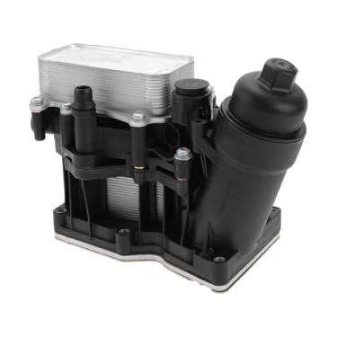 Imagem de INFINAUTO Conjunto adaptador de carcaça do filtro de óleo do refrigerador de óleo do motor, refrigerador de óleo nº 11428507697/11-42-8-507-697 para BMW X3 X5 328d tom prateado de liga de alumínio