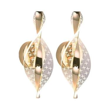 Imagem de Luminária De Parede LED Moderna Em Acrílico Preto E Dourado Para Corre