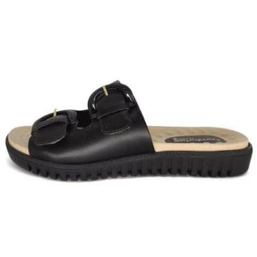 Imagem de Chinelo Feminino Comfortflex Couro Fivelas 23-45404-Feminino