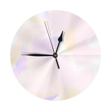 Imagem de ZERAOKE Aquarela - Relógio de parede redondo moderno - silencioso sem tique-taque operado por bateria, decoração de mesa ou parede para sala de estar, quarto, escritório.