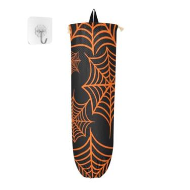Imagem de xigua Suporte de parede para saco de plástico de Halloween com cordão, pacote com 2, organizador de sacolas de compras reutilizáveis, decoração para bolsas, meias, roupas íntimas e gravatas