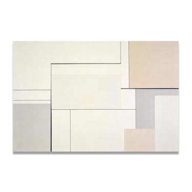 Imagem de LKXGRRSFG Planes delicados arte em tela minimalista: tons neutros serenidade grande área em branco para decoração de espaço calmo 11,20 x 45 cm sem moldura