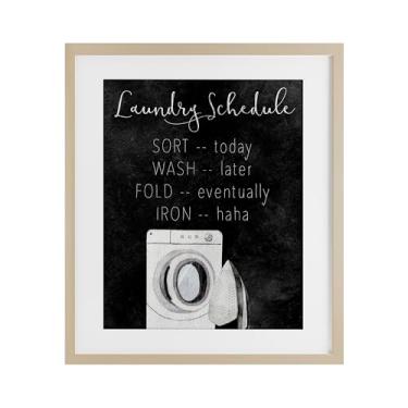 Imagem de Stupell Industries Impressão emoldurada Lazy Laundry Schedule Humor Birch Under Glass, design de Kim Allen, 40 x 33