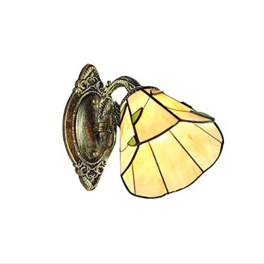 Imagem de Arandela de parede estilo Tiffany com vitrais, ideal para banheiro, quarto, cabeceira, corredor e varanda. Potência máxima de 40W, 110V-240V, 1 braço.