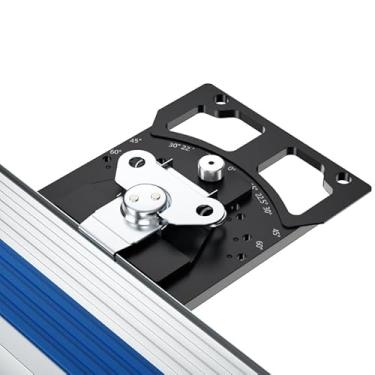 Imagem de Serra quadrada ajustável, compatível com serra de trilho Festool e Makita de -60° a 60° parada de ângulo positivo rápido, serra de trilho de guia paralela para corte chanfrado de precisão (ajustável)