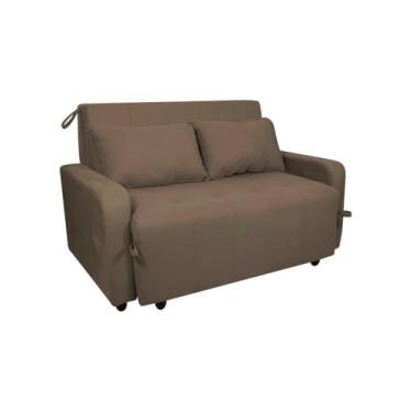 Imagem de Sofá Cama New Suede Matrix – Sofisticação e Conforto para Sua Sala de Estar (Castor)