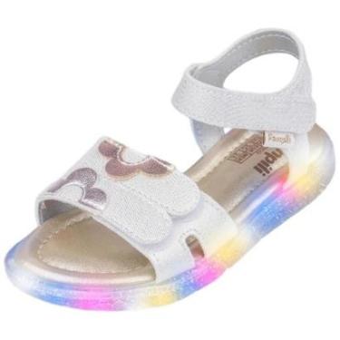 Imagem de Sandalia Infantil Menina Led Flores Coloridas Lulli Pampili-Feminino