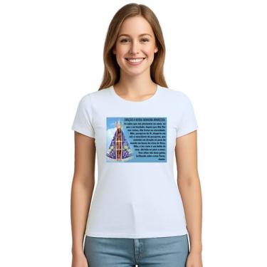 Imagem de Camiseta Oração Nossa Senhora Aparecida Personalizada - UseP4, Branco,