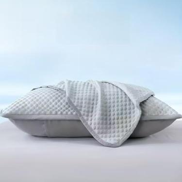 Imagem de 1 fronha refrescante, respirável, macio, leve, bege, sem núcleo de travesseiro incluído para conforto em casa ou hotel, cinza