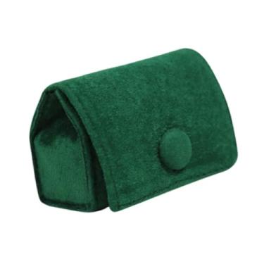 Imagem de UxicRuya Mini Caixa de Presente para Guardar Joias (brincos, Colares), Caixa de Joias Portátil de Veludo Ou para Esposa, Verde