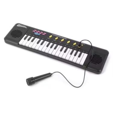 Imagem de Teclado Karaokê com Microfone Brinquedo Infantil Interativo 41 X 11,5 Cms )