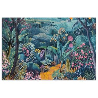 Imagem de Quebra-cabeça floral exótico jardim 500 peças para adultos presentes para amantes de quebra-cabeça cena de inverno quebra-cabeças arte brinquedo pintura