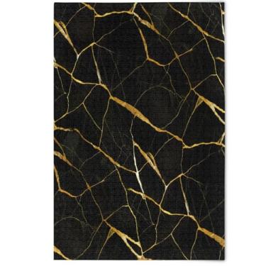 Imagem de Jigsaw Puzzle 1000 Pieces Adult Black Marble Elegant Gold Veins Lovers Gifts Family Puzzle Scene Nature Puzzles Decorative Floral Art Painting, 1000 Pieces, 29.5" x 19.7"