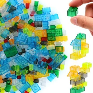 Imagem de 300 Pieces Transparent Clear Bricks Parts Pack, Classic Creative Bulk Blocks Set Blocks in Random Color - Mixed Shape