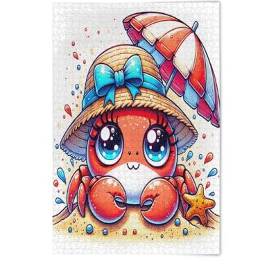 Imagem de Adult Jigsaw Puzzles 1000 Pieces Cute Crab Cartoon Orange Tech Gifts for Lovers Puzzle Fun Family Puzzles Art Family Game Painting, 1000 Pieces, 29.5" x 19.7"