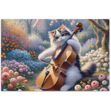 Imagem de Quebra-cabeça floral de primavera de gato Ragdoll fofo personalizado 500 peças para adultos pintura animal paisagem quebra-cabeça engraçado presentes de jogo de quebra-cabeça, 51 x 35 centímetros