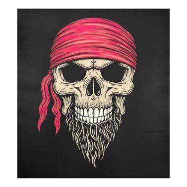 Imagem de Caveira pirata preta decoração de festa de Natal, para arruelas de metal, decalque de painel magnético de geladeira 58,4 cm L x 66 cm A
