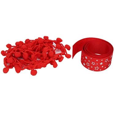 Imagem de SIWOTED 2 unidades de fita de 25 mm/10 mm de fita de impressão de bola DIY material de embrulho de roupas acessório de ornamento (Estilo1)