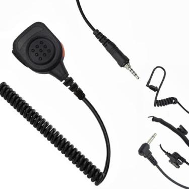 Imagem de JUYODE Microfone remoto de lapela de ombro VX-6R de 3,5 mm para rádio Yaesu Vertex VX-6 VX-7R VX-170 FT-270 HT Standard Horizon HX210 HX270 HX400 HX750S HX870 HX890 (129-Preto)