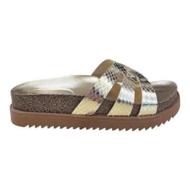 Imagem de Chinelo Papete Feminino Moleca Slid Casual Conforto Antiderrapante Brilho Metalizado Tiras 5500.116-Feminino