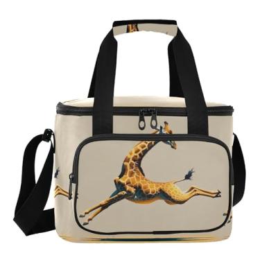 Imagem de Lancheira térmica Dynamic Giraffe bege, bolsa térmica de praia, lancheira para adultos