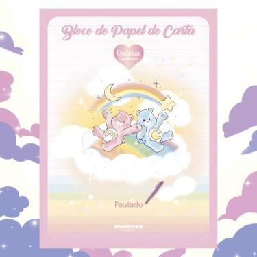 Imagem de Papel de Carta Caderno Colado Pautado Ursinhos Carinhosos 48 Folhas De