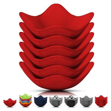 Imagem de 6 peças de suportes de tigela de sopa para comida quente – suporte de aquecedor aconchegante de sopa de tecido resistente ao calor para cozinha, serve para pratos padrão de até 16,5 cm e pratos de 18