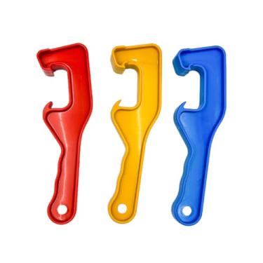 Imagem de Conjunto de abridor de tampa de balde de plástico, com 3 ferramentas de elevação duráveis para recipientes de 5 galões, projetado para remover tampas de lata de tinta e tampas de balde facilmente para