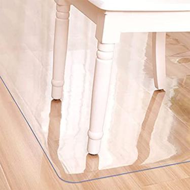 Imagem de Tapete de cadeira para carpete, tapete de cadeira de escritório transparente para baixo, tapete protetor de carpete durável, tapete de plástico para cadeira de mesa de computador (160 x 79 cm)