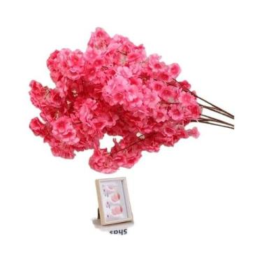 Imagem de Árvore De Flor De Cerejeira Artificial Rosa E Branca, Flor De Seda, Bo