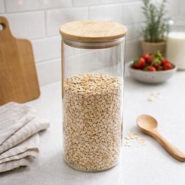 Imagem de Pote de Vidro Borossilicato com Tampa de Bambu 1800 ml - THIKA