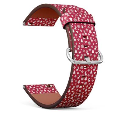 Imagem de MRAKPLGE Pulseira de relógio, linda estampa de férias de inverno, compatível com Garmin Forerunner 165/165 Music, Forerunner 35/45/45S, pulseira de couro vegano de substituição de 20 mm