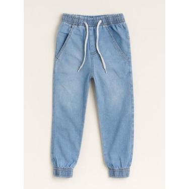 Imagem de Calça Jeans Infantil Juvenil Jogger Punho Elástico Cores - Yalu Kids, 